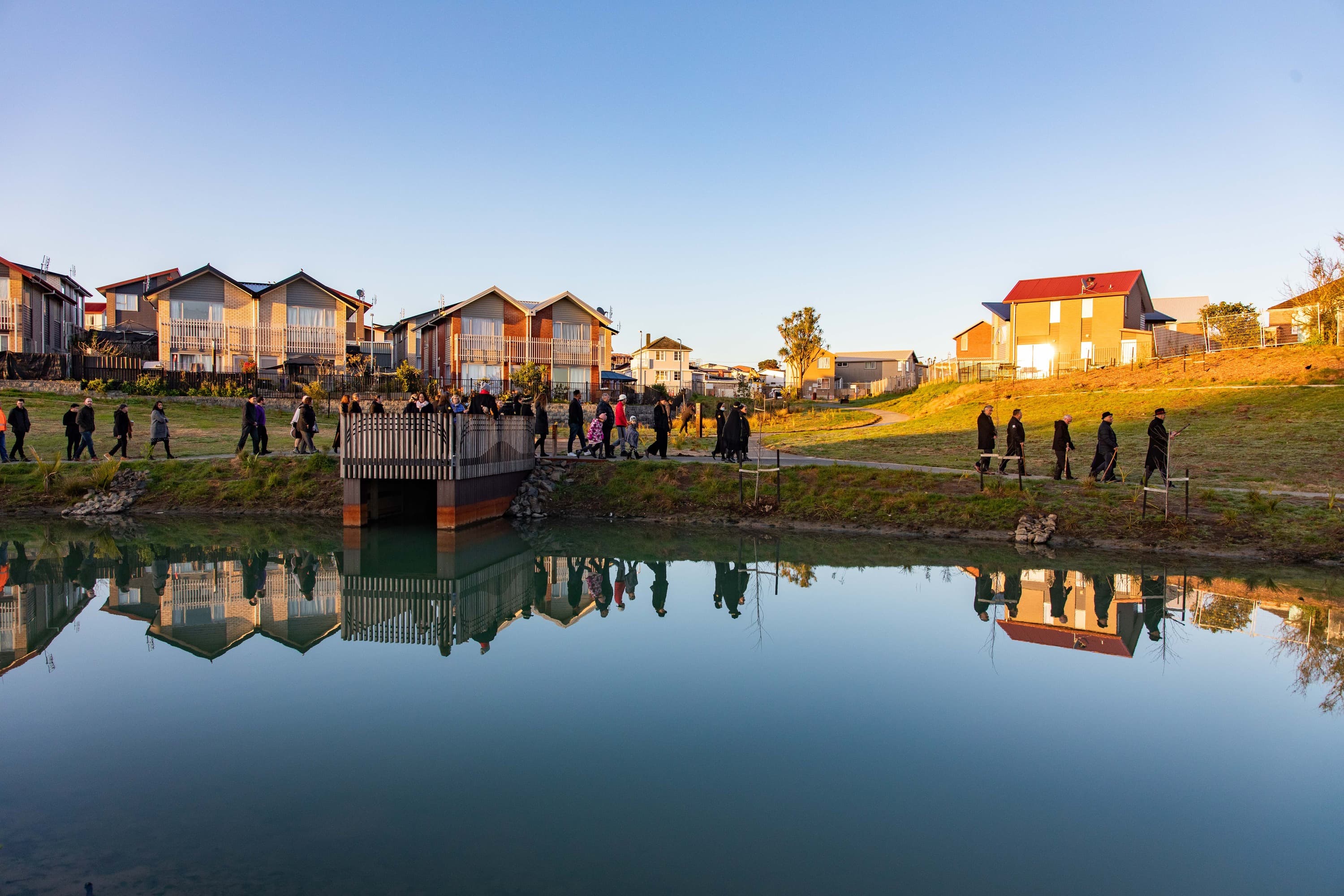 Image of water with townhouses