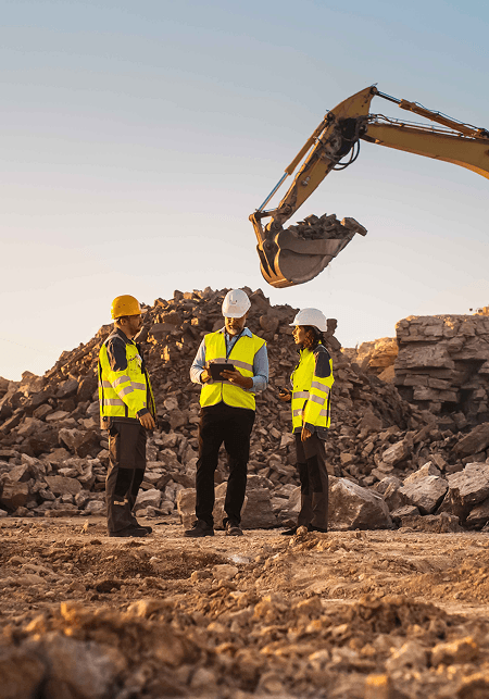 Image of workers and a crane