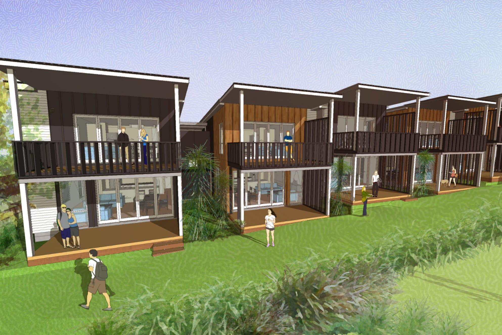 Render image of townhouses