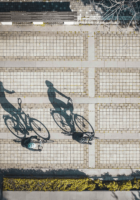 Image of two bicycles with shadows