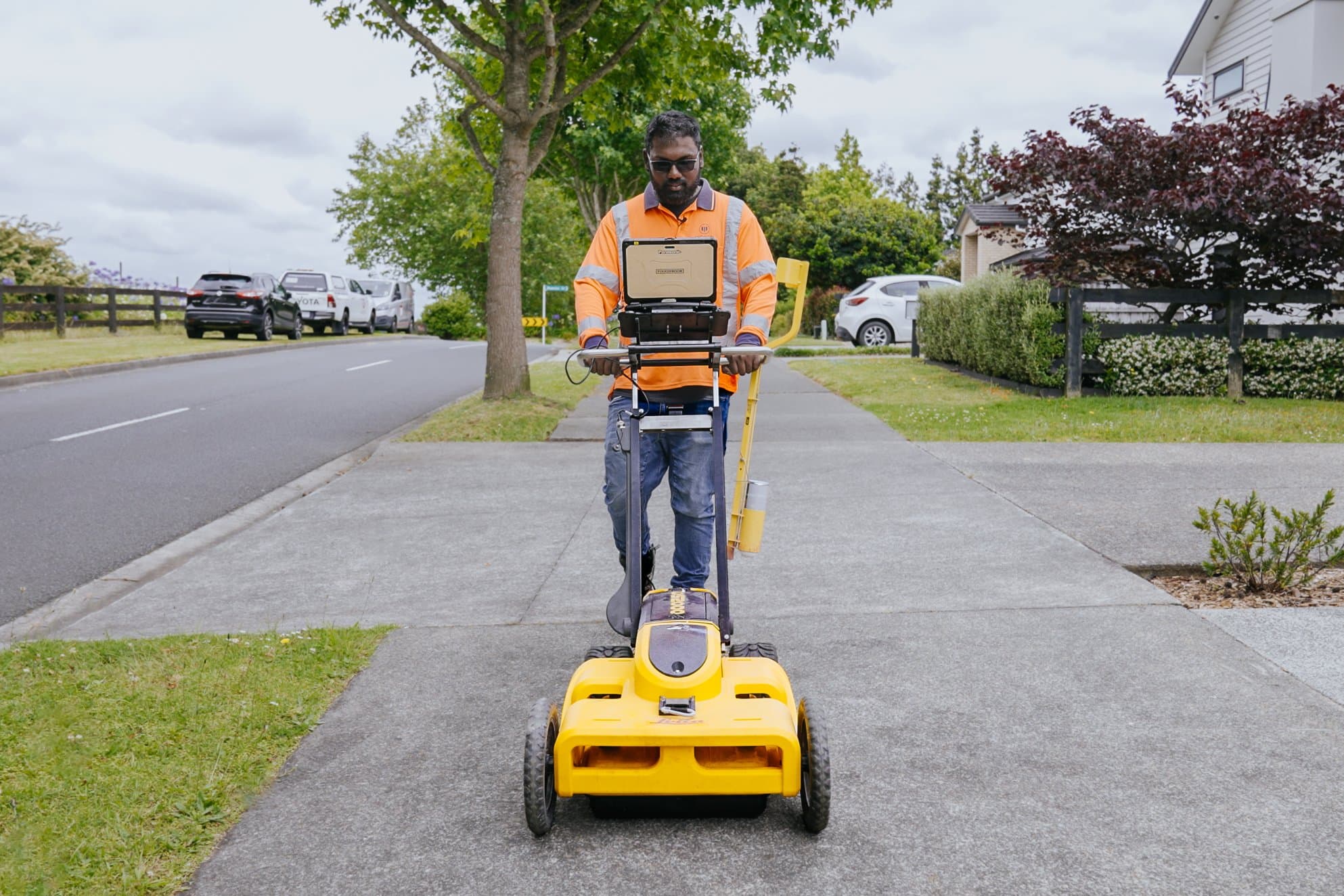 Woods staff working on the road