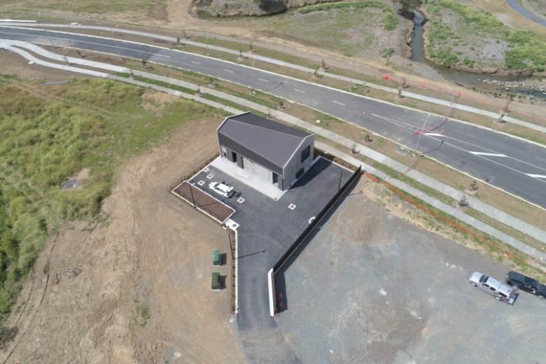 Aerial view of pump station